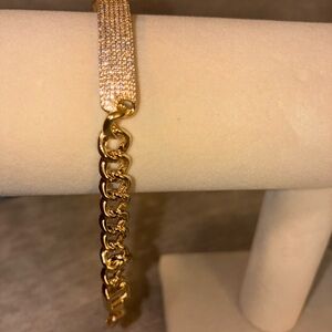 18k gold plated Bracelet with stones. 6.75 to 7inches adjustable by Pretty bird